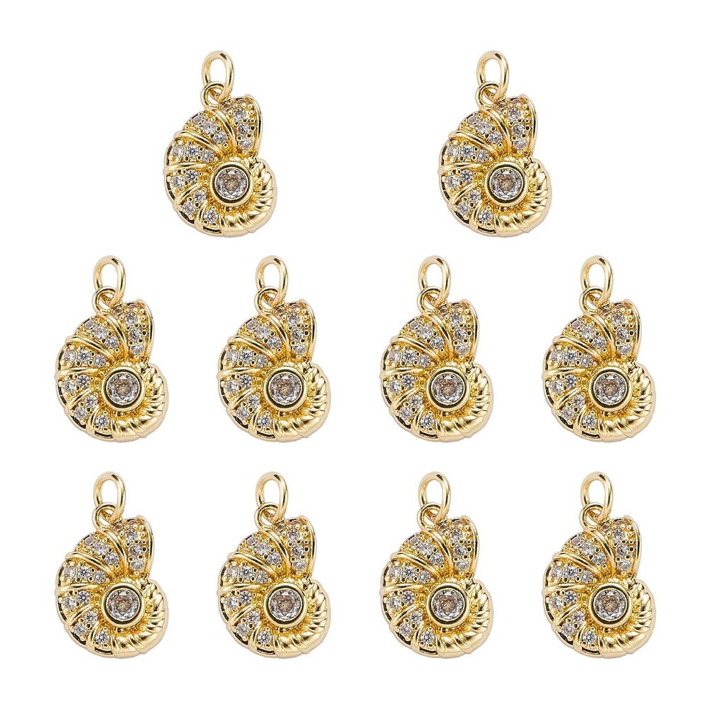 1695 10Pcs Conch Shell Charms for Jewelry Making Cute Ocean Small Charms